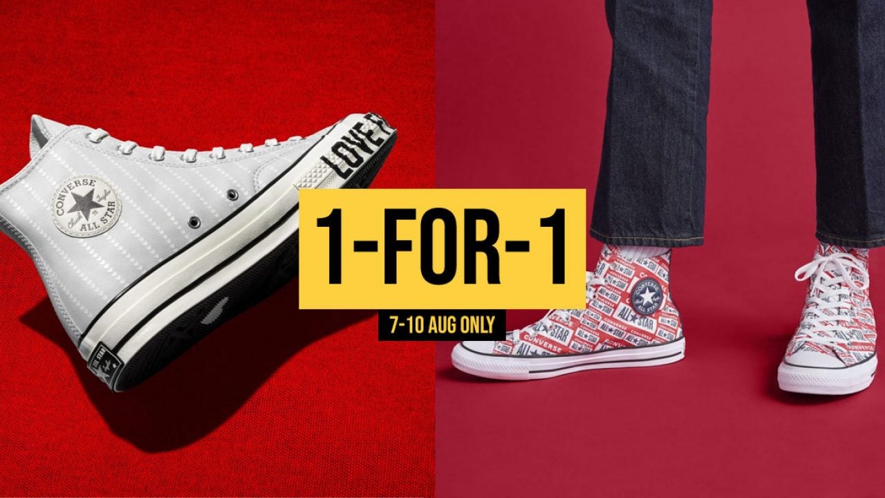 Don't Say Bojio: 1-for-1 Promo (Including Sneakers) in 10 Converse Outlets  from 7 to 10 Aug - Goody Feed