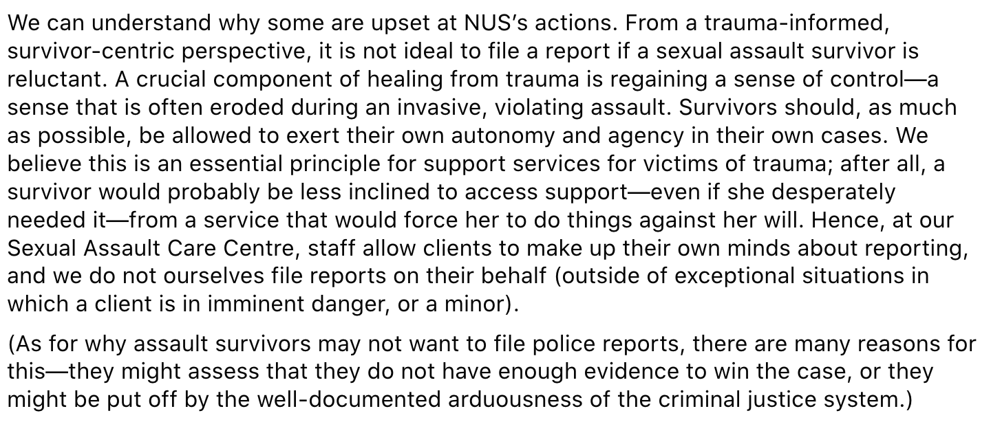AWARE Raises Questions on NUS’s Decision to Making Police Report ...
