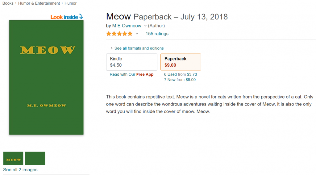 Man Buys a Novel for Cats & All the Words in the Book Are ‘Meow’ - Goody Feed