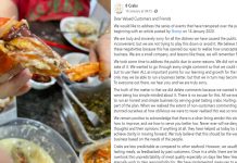 F&B Business in S’pore Admits to Deleting FB Comments; Promises to Do Better