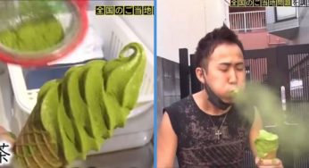 Japanese Shop Sells Ice Cream With So Much Matcha That You Will Cough Out Powder While Eating It