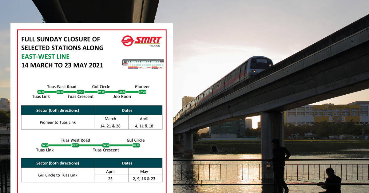 Some MRT Stations on EWL to Close for Cable Replacement Works From 14 ...