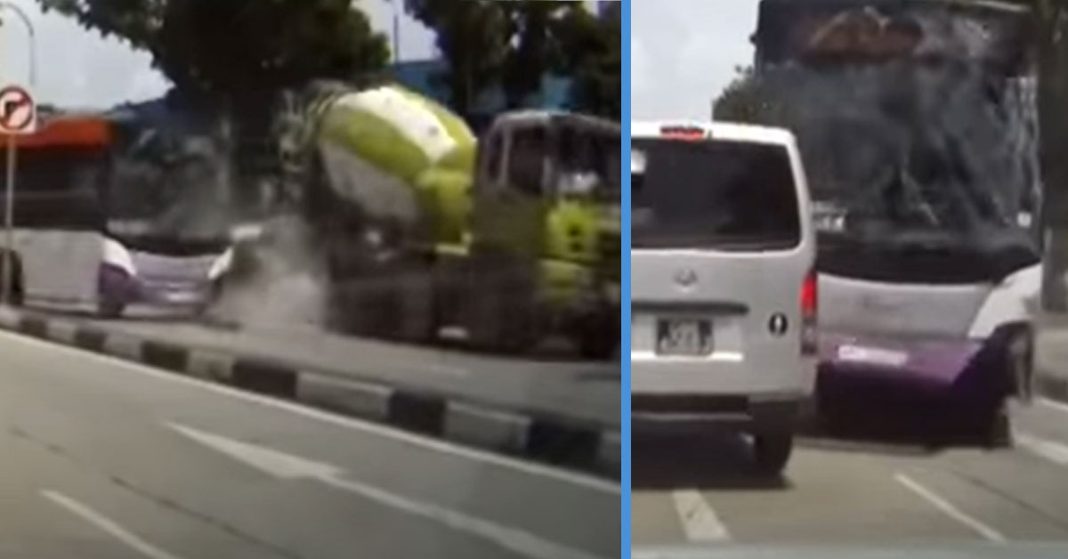 2 Passengers Taken to the Hospital After SBS Bus Collided with Cement ...