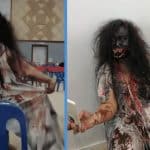 Person Dressed Up As Zombie to Take COVID-19 Vaccine in M’sia