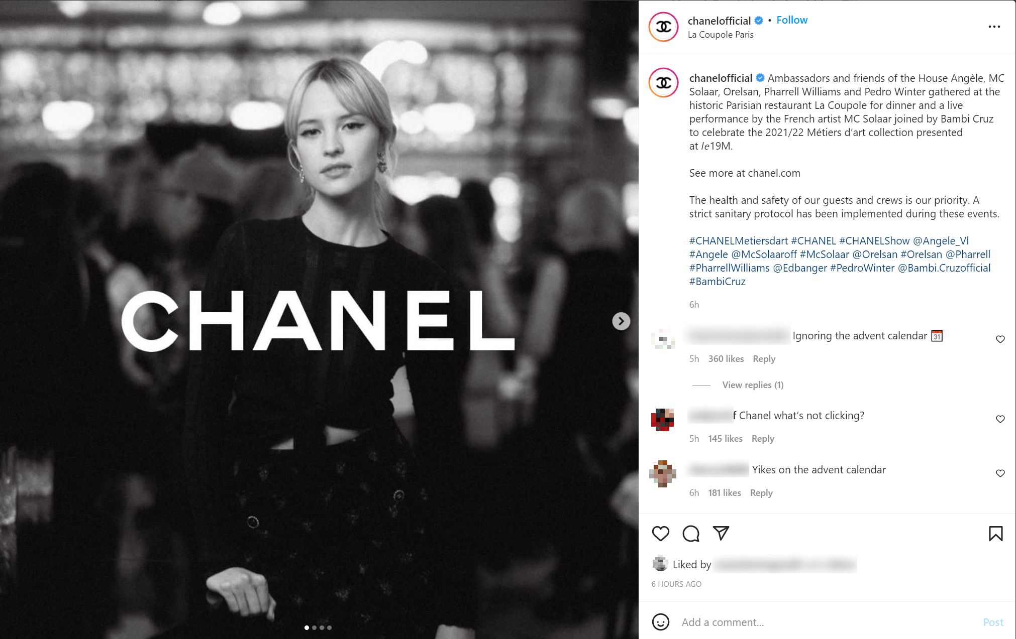 Chanel advent calendar lambasted on social media 