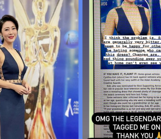 47YO Actress Cynthia Koh Hits Back at Netizens Who Slammed Her Sexy Outfit