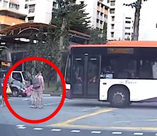 SBS Bus Nearly Ran Over Family After Beating the Red Light