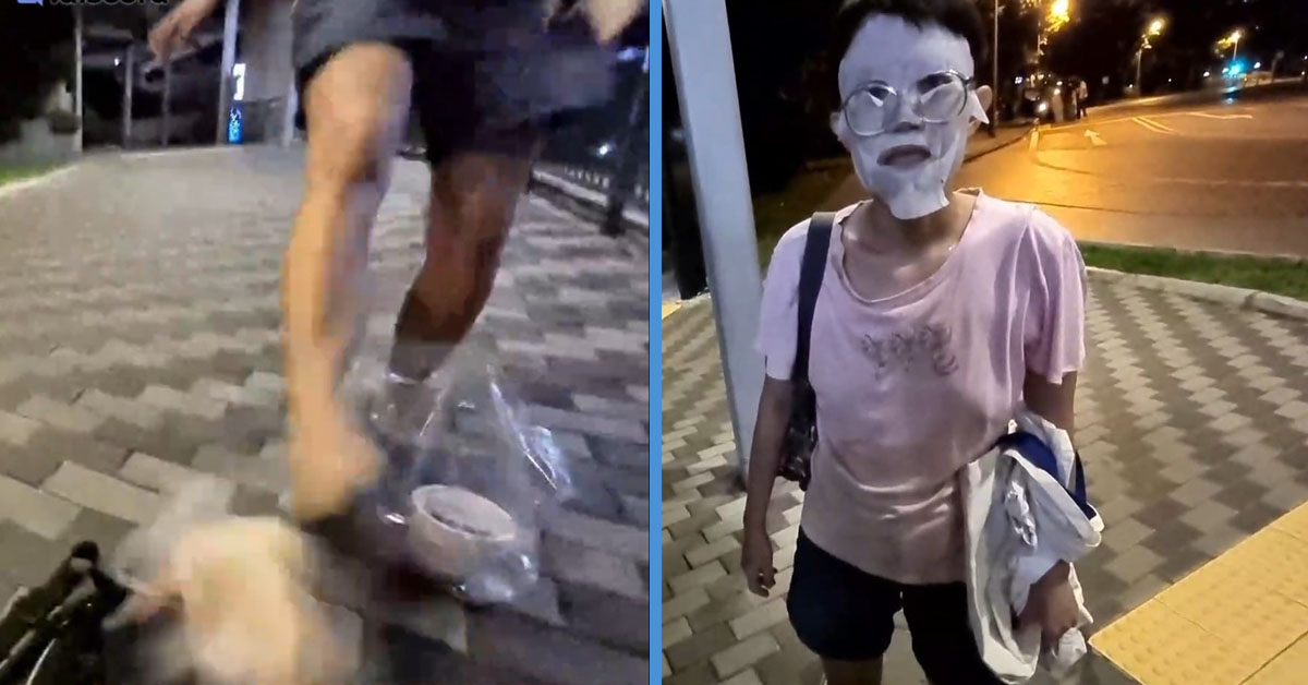 Woman With Facial Mask Suddenly Harassed Livestreaming Couple & Kicked