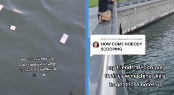Over Ten $50 Notes Floated on Waters Beside MBS After They Were Blown Away from a Clip Wallet