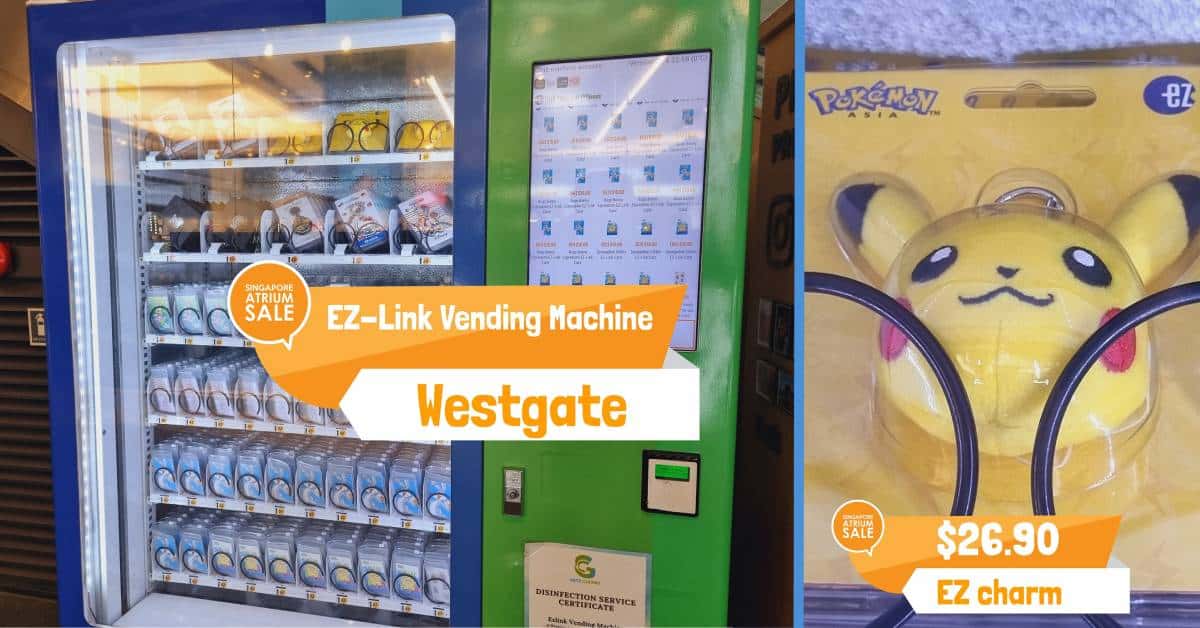 EZLink Vending Machine in Westgate Has Pikachu & Hello Kitty EZCharms