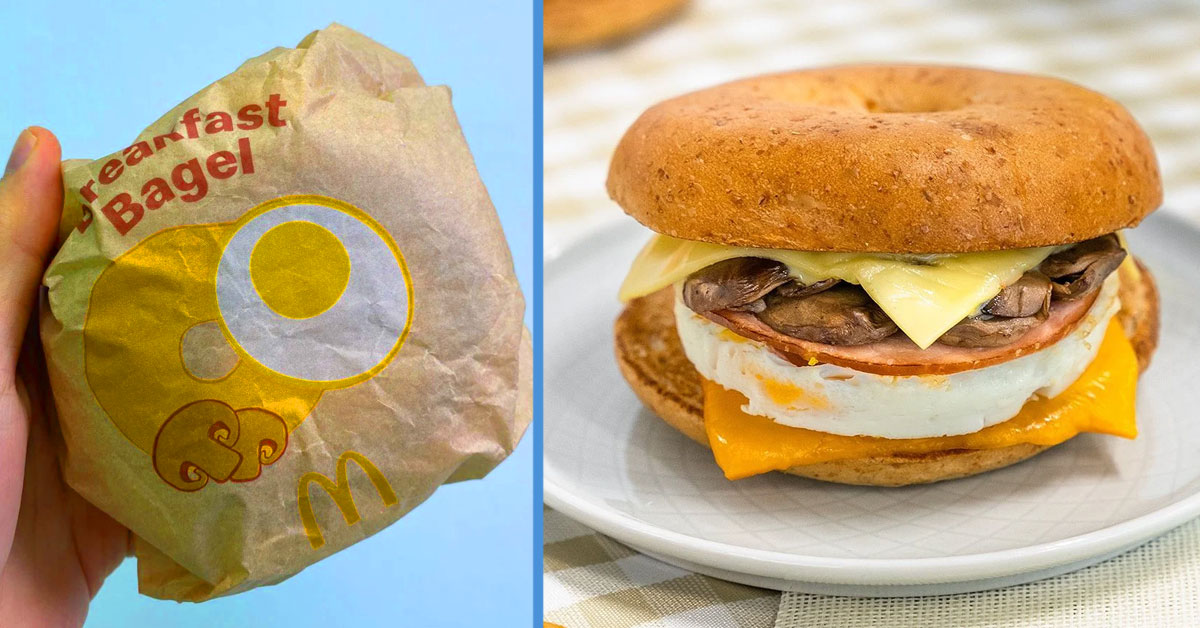 McDonald’s New Breakfast Bagel with Ham & Mushroom Review Goody Feed