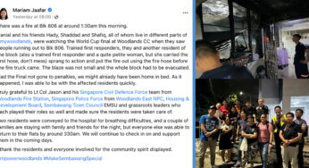 World Cup Final Going into Penalty Shootout Might Have Saved Some Lives in a Woodlands Fire