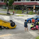 Young Couple Crawled Out from Overturned Car & Fled After Accident in AMK
