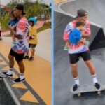 Dad Skating While Carrying Toddler Drew Mixed Reactions from Netizens