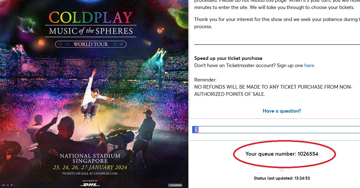 Coldplay’s Singapore Concert Tickets Have Over 1 Million Virtual Queue
