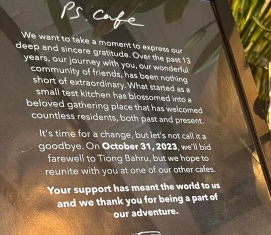 Iconic PS.Cafe Petit in Tiong Bahru is Closing Down After 13 Years in the Area