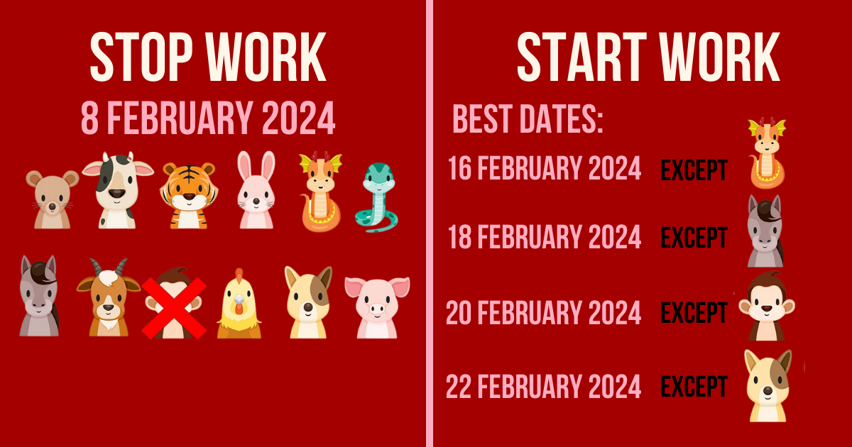 Guide to When to Stop & Start Work for CNY 2024 Depending On Your