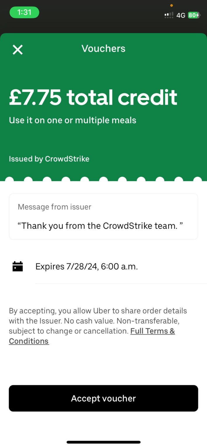 CrowdStrike Apologises for IT Outage with US$10 Uber Gift Cards; They ...