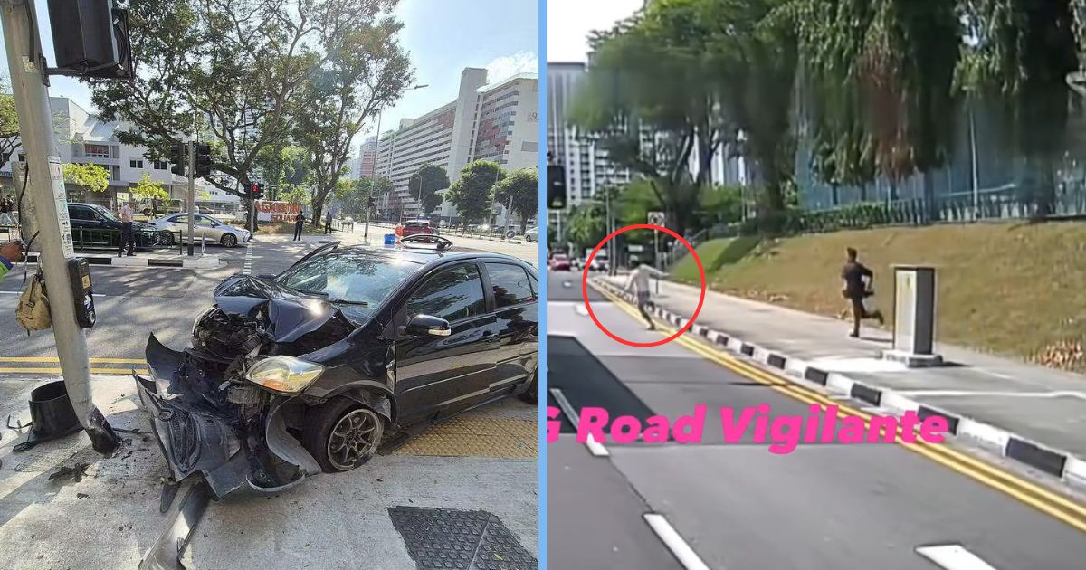 Car Crashes into Traffic Light During Toa Payoh Police Chase; Driver ...