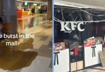 Brown Water Floods Basement and MRT Underpass After Ceiling Collapse at City Square Mall