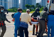 RSAF Helicopter Rescued a Sick Crew Member at Sea on National Day