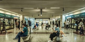 Downtown Line platform at Little India MRT station, where LTA will trial a humanoid robot