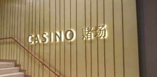 Marina Bay Sands casino entrance sign