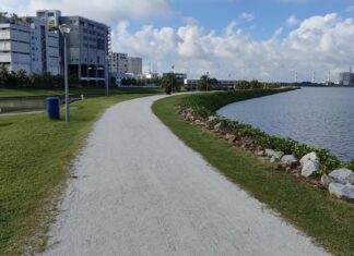 Pandan Reservoir in Singapore, where a crocodile was spotted and water activities have been suspended