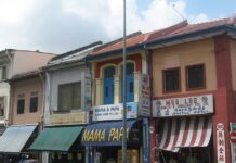 Shophouses along Serangoon Road in Little India, Singapore