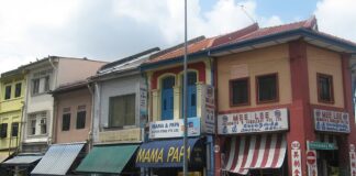 Shophouses along Serangoon Road in Little India, Singapore