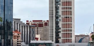 Exterior of the State Courts building in Singapore
