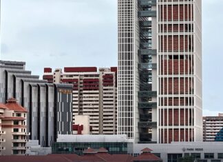 Exterior of the State Courts building in Singapore