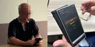 Retiree looking at a phone during a scam interview