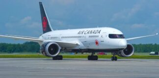 Air Canada aircraft on the tarmac as Singapore-Vancouver non-stop service faces cancellation from January 2027