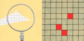 Anthropic AI threat intelligence conceptual graphic with magnifying glass and data grid