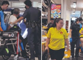 Police and responders at a Bedok North coffee shop after an alleged assault