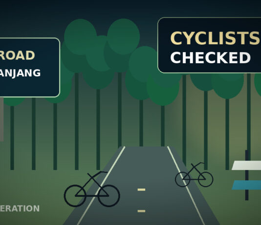 13 Teenage Cyclists Investigated After Bukit Panjang Operation; 13-Year-Old Arrested for Public Nuisance Bicycles on a Singapore path at night illustrating Bukit Panjang teenage cyclists enforcement story