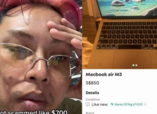 Carousell MacBook Air listing and scammed buyer after hacked seller account