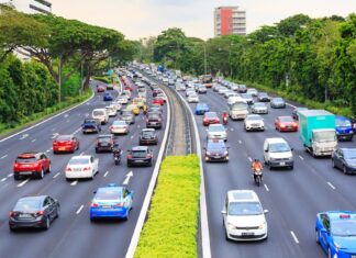 Non-literal Singapore expressway traffic for COE premiums falling across all categories