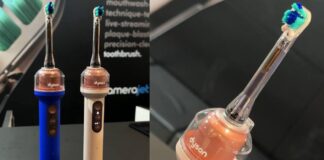 Dyson CameraJet electric toothbrush product on clean backdrop