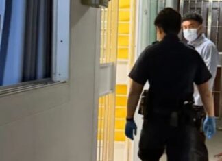 Singapore Man, 69, Found Dead Alone in Ubi Flat a Month After Son Went Overseas to Study Police officers at open unit doorway along HDB corridor in Ubi for elderly man found dead alone story