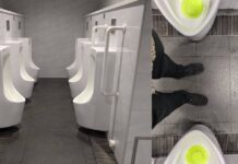 Cramped urinals at Farrer Park MRT male toilet