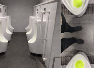 Cramped urinals at Farrer Park MRT male toilet