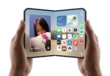 Apple iPhone Duo foldable phone opening to large display