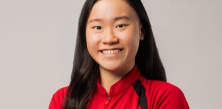 Singapore swimmer Gan Ching Hwee competing in freestyle