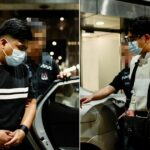 Two Malaysian men escorted by Singapore Police after King Albert Park GCB poker-game armed robbery