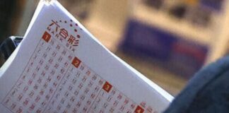 Hong Kong Mark Six lottery ticket close-up