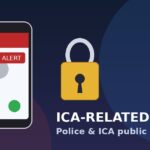 Non-literal ICA scam advisory graphic: phone SCAM ALERT + padlock (not a fake ICA building; not an identifiable person)