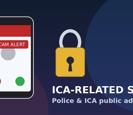 ICA-Related Scams Hit S$8.8 Million Losses Since January; Police Warn of Fake Officers and PR Application Ads Non-literal ICA scam advisory graphic: phone SCAM ALERT + padlock (not a fake ICA building; not an identifiable person)