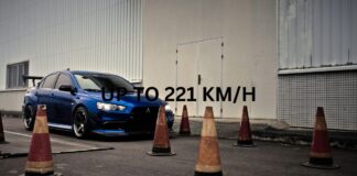 Blue Mitsubishi Evo style performance car representing high-speed CTE joyride case
